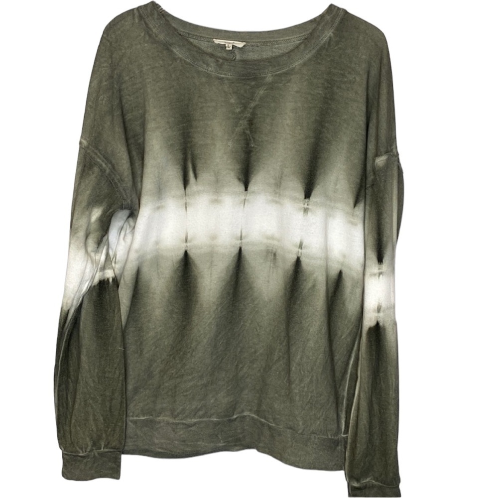 Tie Dye Easel Long Sleeved Oversized Crew Neck Shirt